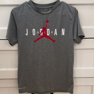 Jordan Gray Tee with Red Jumpman Logo
